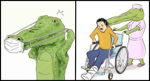 Crocodiles Face Through Hilarious Illustrations