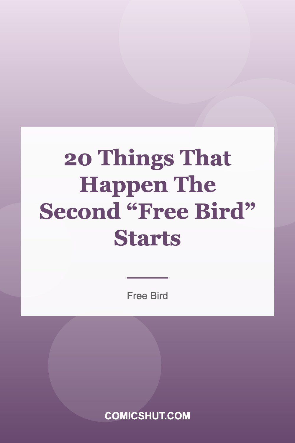 20 Things That Happen The Second “Free Bird” Starts