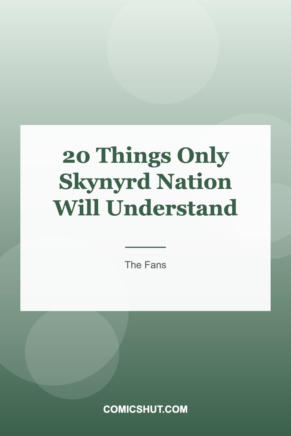 20 Things Only Skynyrd Nation Will Understand