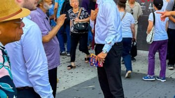Zohran Mamdani campaigning