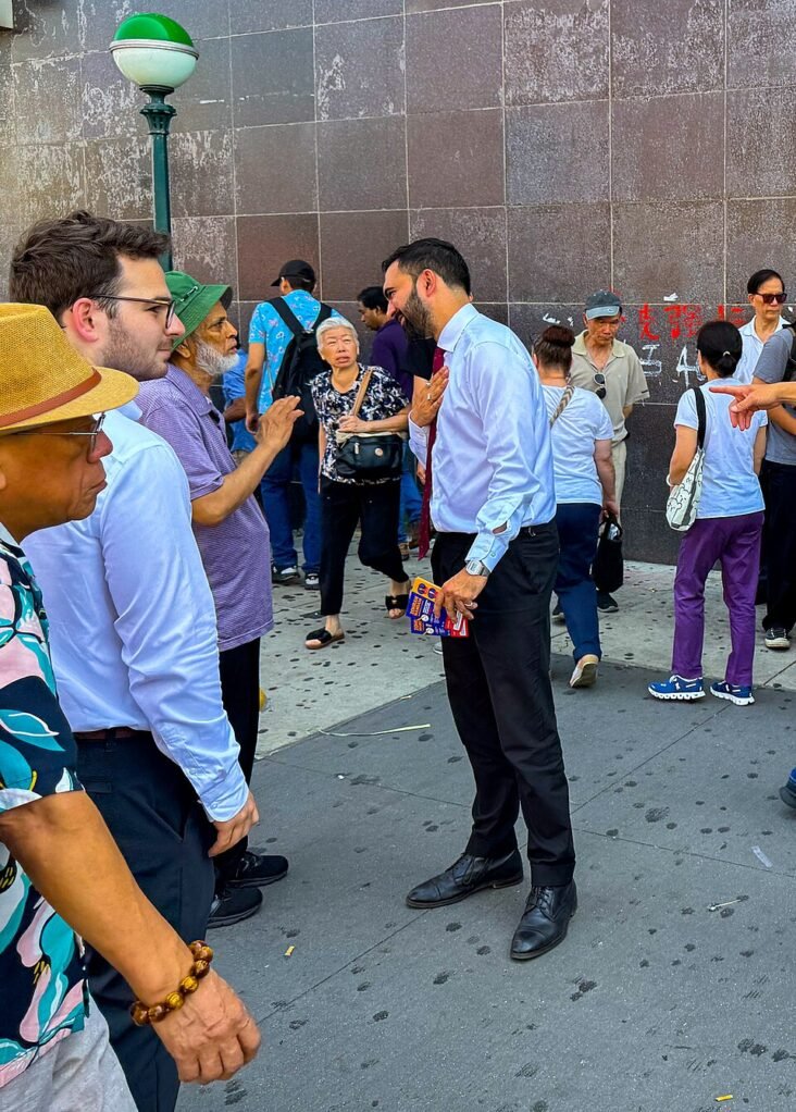 Zohran Mamdani campaigning